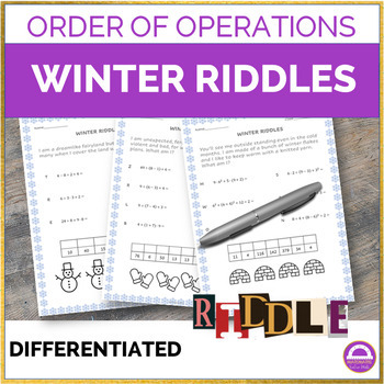Preview of Order of Operations Riddle | Winter Math Activity