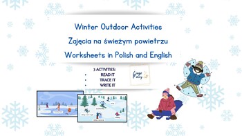 Preview of Winter Outdoor Activities - Polish and English Vocabulary and Handwriting