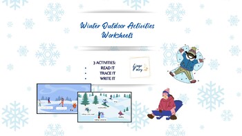 Preview of Winter Outdoor Activities - Vocabulary and Handwriting Practice