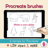 Winter PROCREATE stamp brushes | digital download | commer