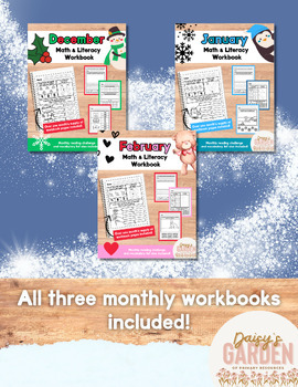 Preview of Winter Pack! Monthly Workbooks (Dec-Feb)