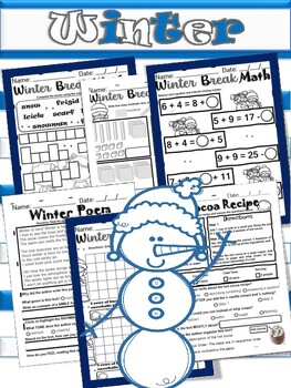 Preview of Winter Packet 2nd Grade | Christmas