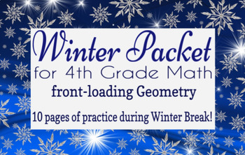 Preview of Winter Packet / Christmas Break Packet - 4th Grade Math Geometry Preview