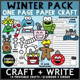 Winter One Page Paper Craft Pack with Lined Writing Pages