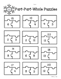 Winter Part-Part-Whole Puzzles - Pack of 3 Leveled Worksheets