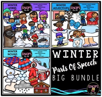 Preview of Winter - Parts Of Speech Clip Art Big Bundle {Educlips Clipart}