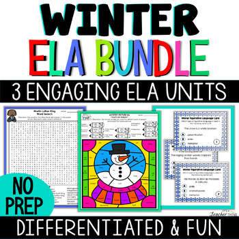 Preview of Winter Parts of Speech, Figurative Language & Vocabulary ELA Bundle