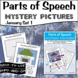 Winter Parts of Speech Mystery Pictures | Grammar Mystery 