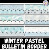 Winter Pastel Bulletin Board Borders, Printable Border, Cl