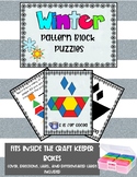 Winter Pattern Block Differentiated Activity cards for Task Box