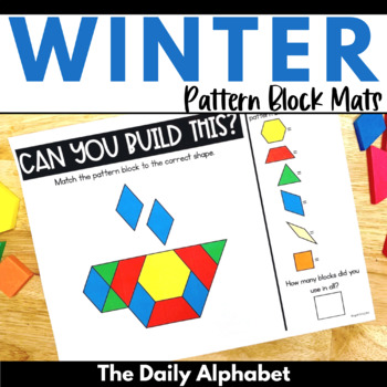 Preview of Winter Pattern Block Mat Activities