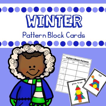 Preview of Winter Pattern Blocks Cards