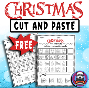 Winter Patterns Math Worksheets Cut and Glue Activities Snowman Center ...