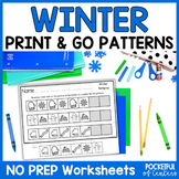 Winter Patterns Worksheets | Cut & Glue
