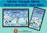 Winter Penguin Blletin Board and Door sign Idea
