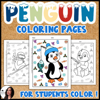 Winter Penguin Coloring pages | Winter coloring sheets | winter activities