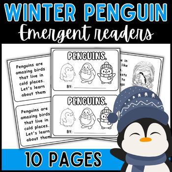Preview of Winter Penguin Mini-book for Emergent Readers - December Morning Work