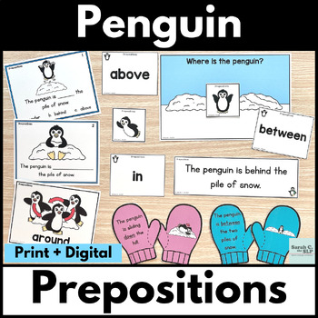 Preview of Penguin Prepositions of Place or Positional Words Winter Activities for Grammar