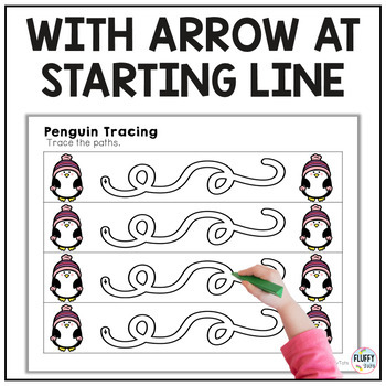 Winter Penguin Preschool Tracing Lines Activities