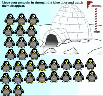 Preview of Winter Penguin Themed Attendance For SmartBoard