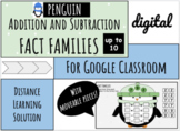 Winter Penguins - GOOGLE CLASSROOM - Math Fact Families to