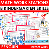 Winter Penguins Kindergarten Math Centers Stations Games A
