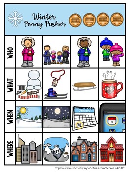 Preview of Winter Penny Pusher:  Listening Comprehension Stories