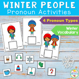 Pronoun Activity for Speech Therapy with Winter Vocabulary