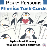Winter Phonics Activities | 6 Task Card Sets | Penguin Activities