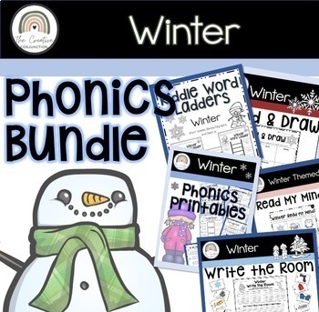 Preview of Winter Phonics Bundle | First & Second Grade Word Work | Science of Reading