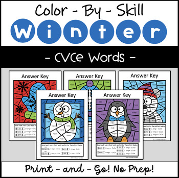 Preview of Winter Phonics Color by Code CVCe