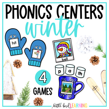 Preview of Winter Phonics Games and Centers - Level 1