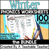 Winter Phonics Worksheets & Winter Phonics Activities Bundle