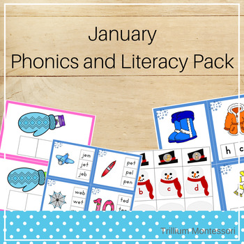 Preview of Winter Phonics and Literacy Preschool and PreK Centers for Early Childhood