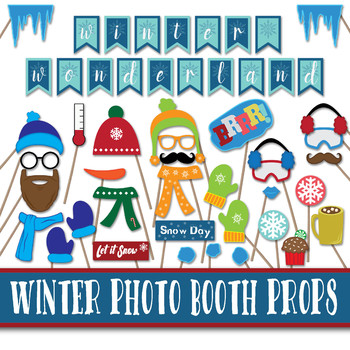 Preview of Winter Photo Booth Props and Decorations - Christmas Printable Props