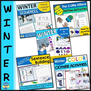 Preview of Winter Picture Activities and Adapted Books Bundle for Special Education