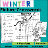 Winter Picture Crossword Puzzles Christmas Hannukah Kwanza