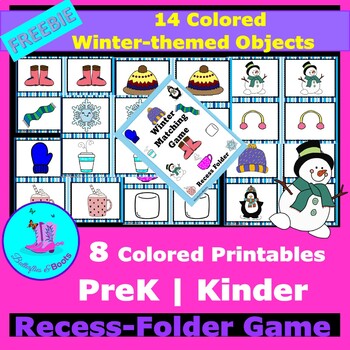 Preview of Winter Picture Matching/Flashcards/Memory Game Preschool FREEBIE
