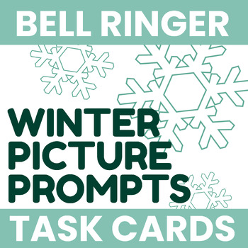 Preview of Winter Picture Prompts - 1 month of BELL RINGERS! - Task Cards & Choice Board