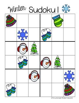 Winter Picture Sudoku Puzzles 6x6