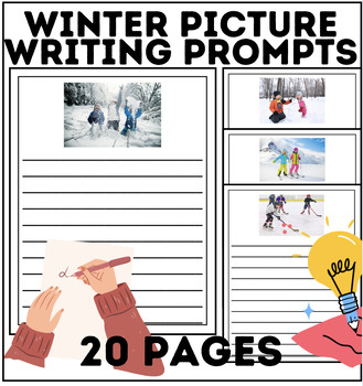 Preview of Winter Picture Writing Prompts | 20 Pages English Creative Writing Activity