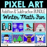 Winter Pixel Art Math for Google Sheets™ - Addition and Su