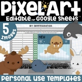 Winter Pixel Art Template DIY Editable Digital Resource on