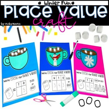 Preview of Place Value Activity  | Winter Place Value Craft | Hot Cocoa Craft