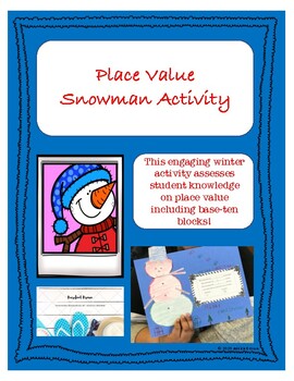 Preview of Winter Place Value Snowman Activity/Project