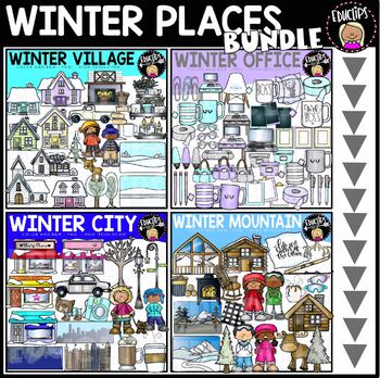 Preview of Winter Places Clip Art Bundle {Educlips Clipart}