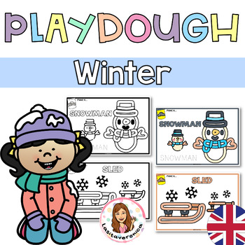 Winter Play Dough Mats Fine Motor Skills, Winter Playdough Mats, Playdoh  Mats