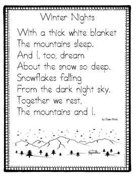 Winter Poem by Riverstone Resources | TPT