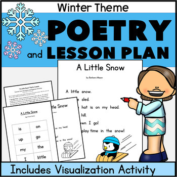 Preview of Winter Snow Poetry w/ Lesson Plan  Includes Print Concepts Visualization Rhyme