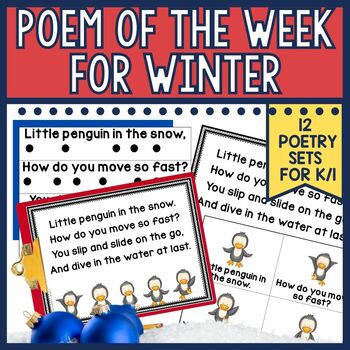 Preview of Winter Poem of the Week for Kindergarten First Grade Emergent Reader Activities